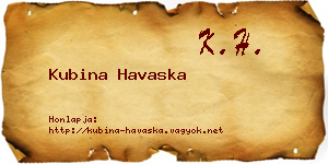Kubina Havaska névjegykártya